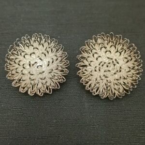 Elegant Silver Floral Earrings